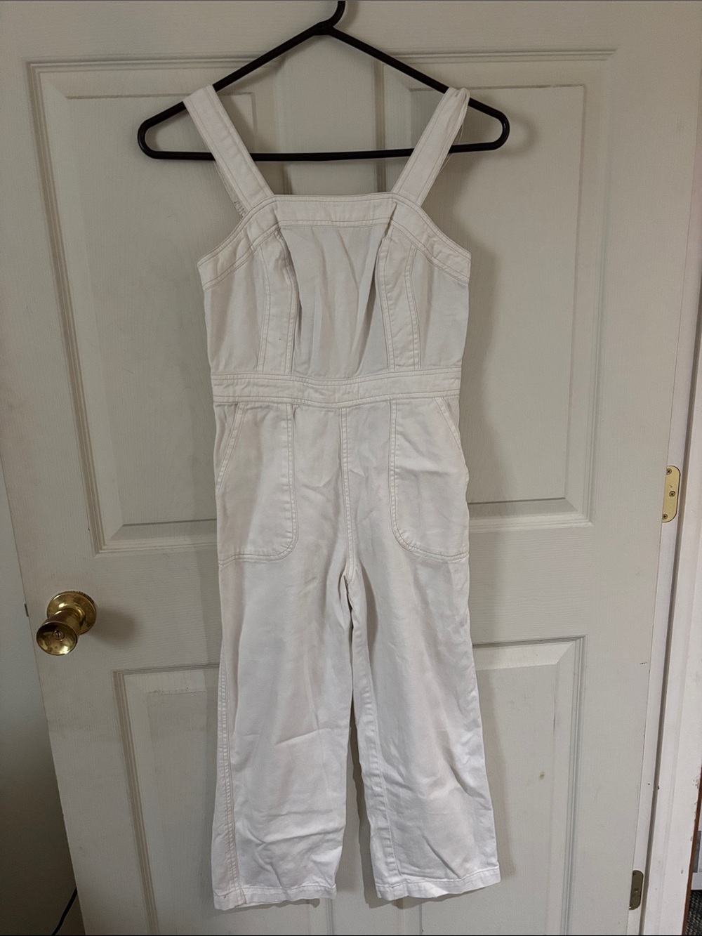 Japna White Denim Jumpsuit Romper